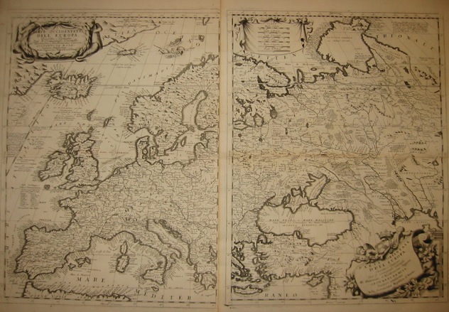 Coronelli Vincenzo Maria (1650-1718) Parte occidentale dell'Europa... (e Parte orientale...) 1691 Venezia 